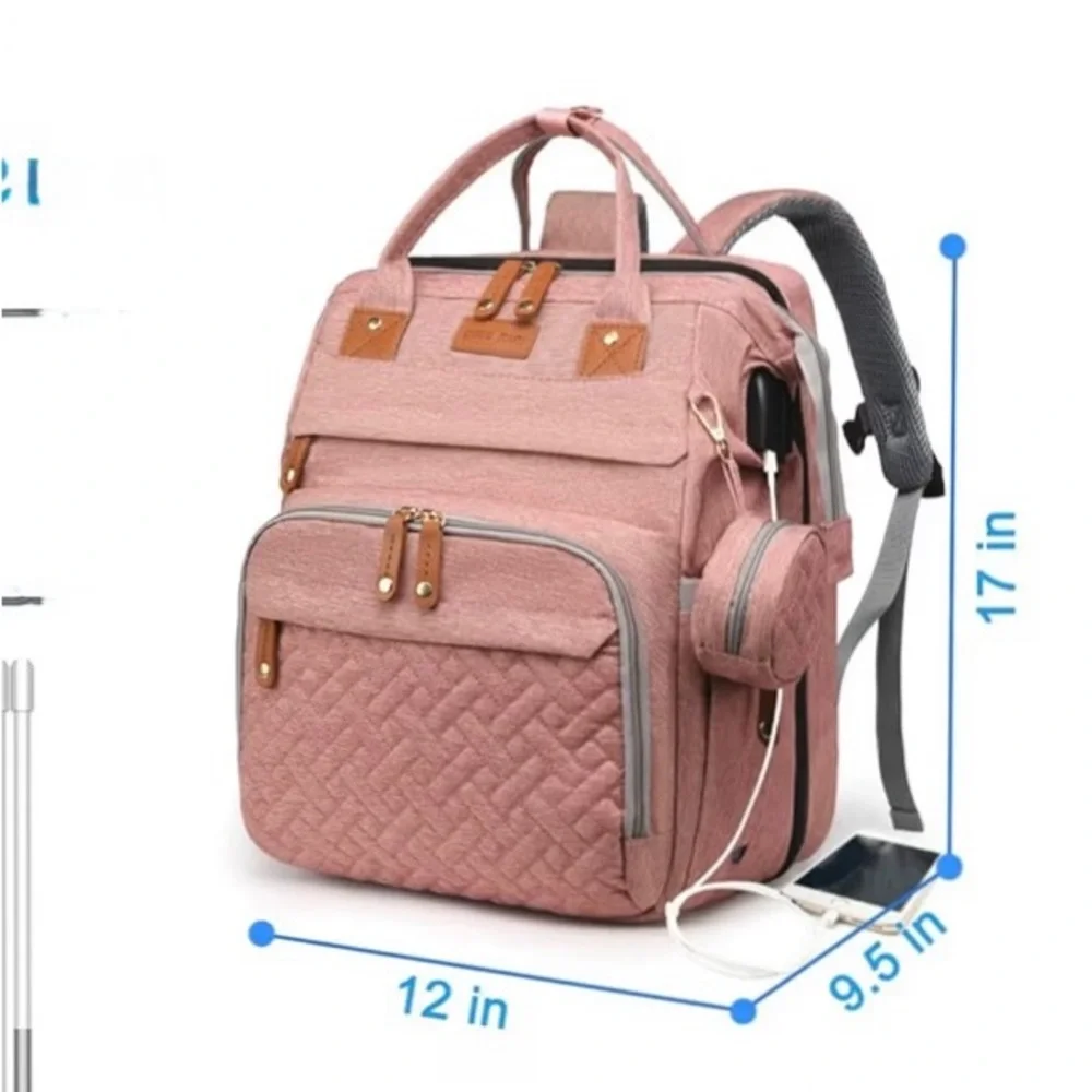 Pink Quilted Baby Bag NWT